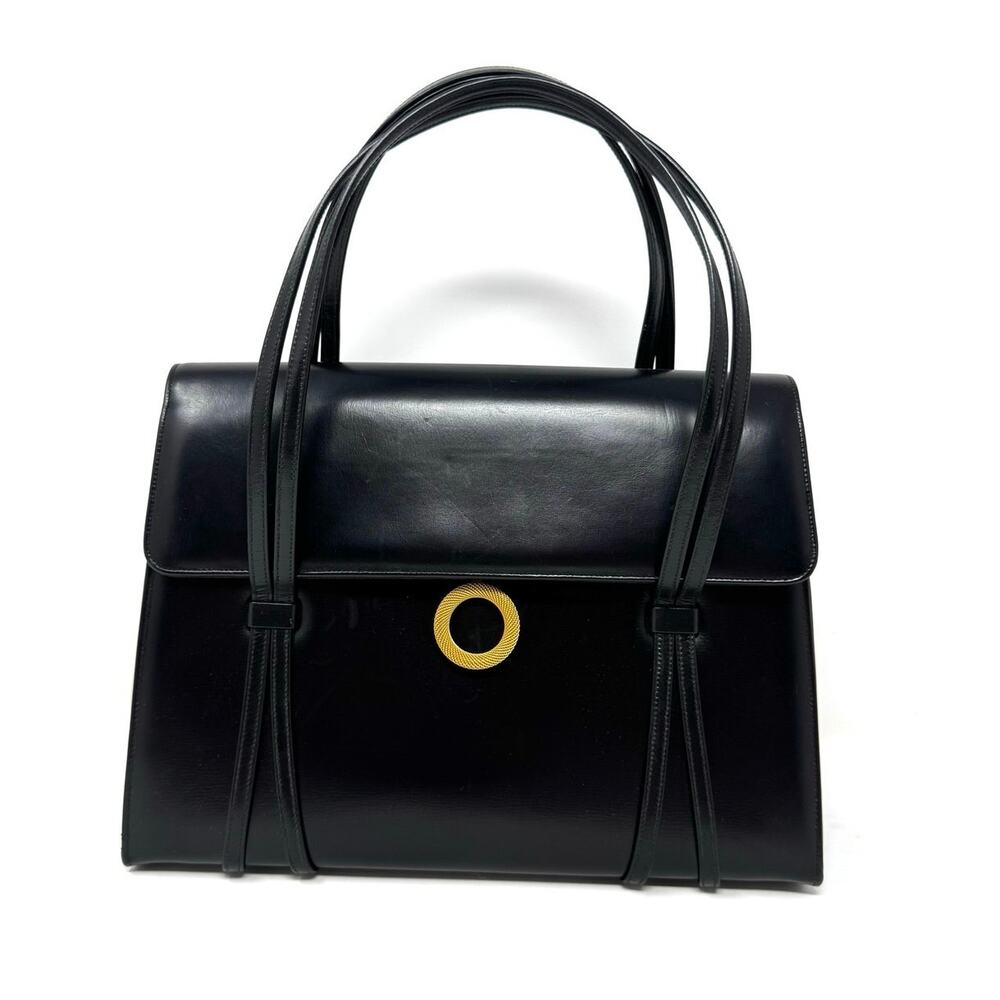 Bienen Davis Vintage Black Leather Top Handle Bag
